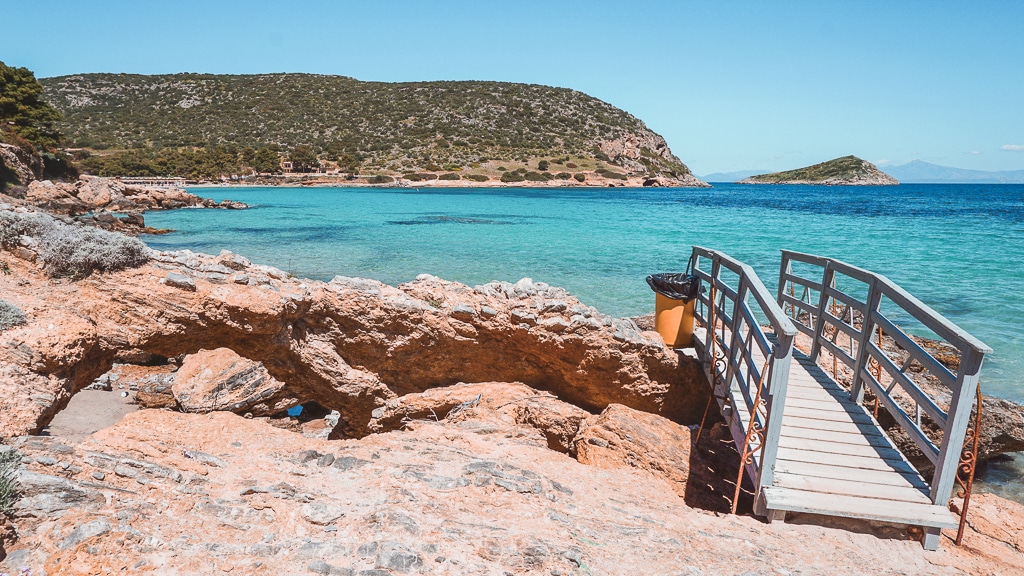 Spring photo from Porto Rafti, Prasies area with clear water bea