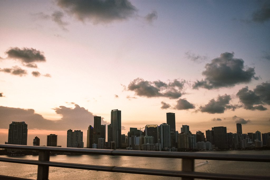 Miami skyline sunset casa borita