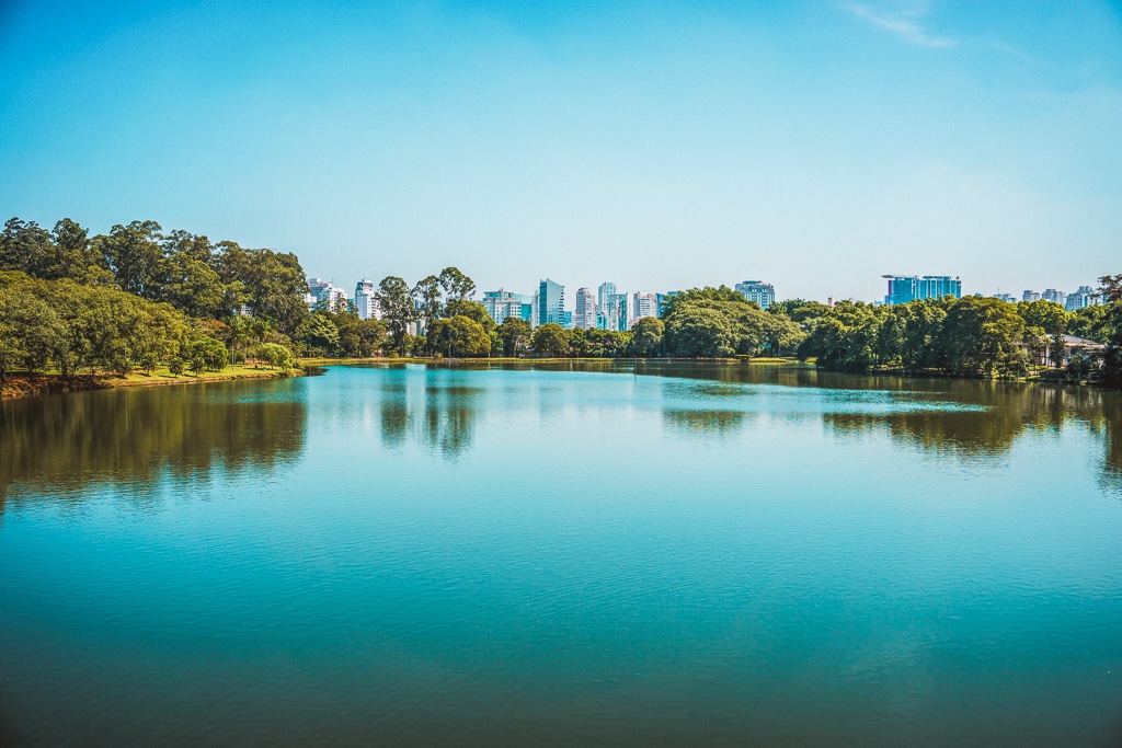 Ibirapuera Park, Sao Paulo, Brazil - Panoramic view of the lake