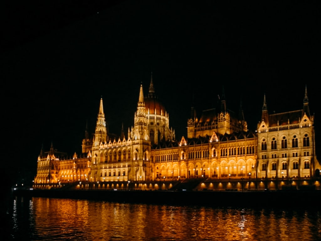Hungarian Parliament; at night; Budapest; Hungary