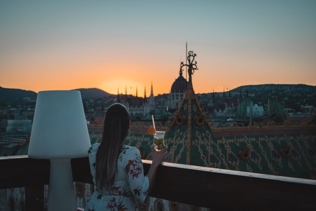 Intermezzo Roof Terrace; sunset; Budapest; Hungary
