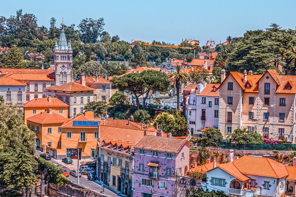 Sintra, Portugal: Historical houses in famous town Sintra.